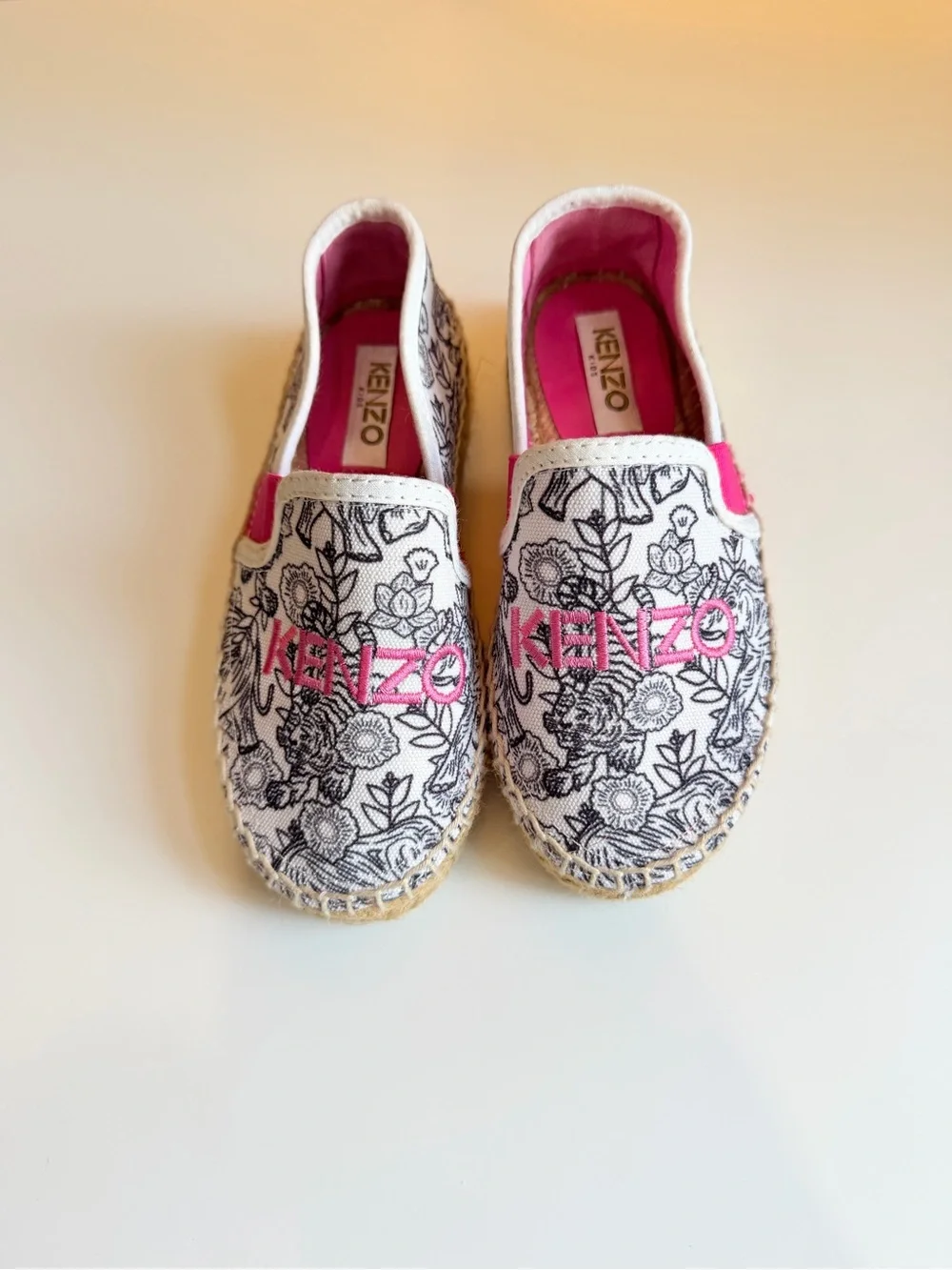 KENZO Kids Disco Jungle Canvas Espadrilles Size 27 NWT